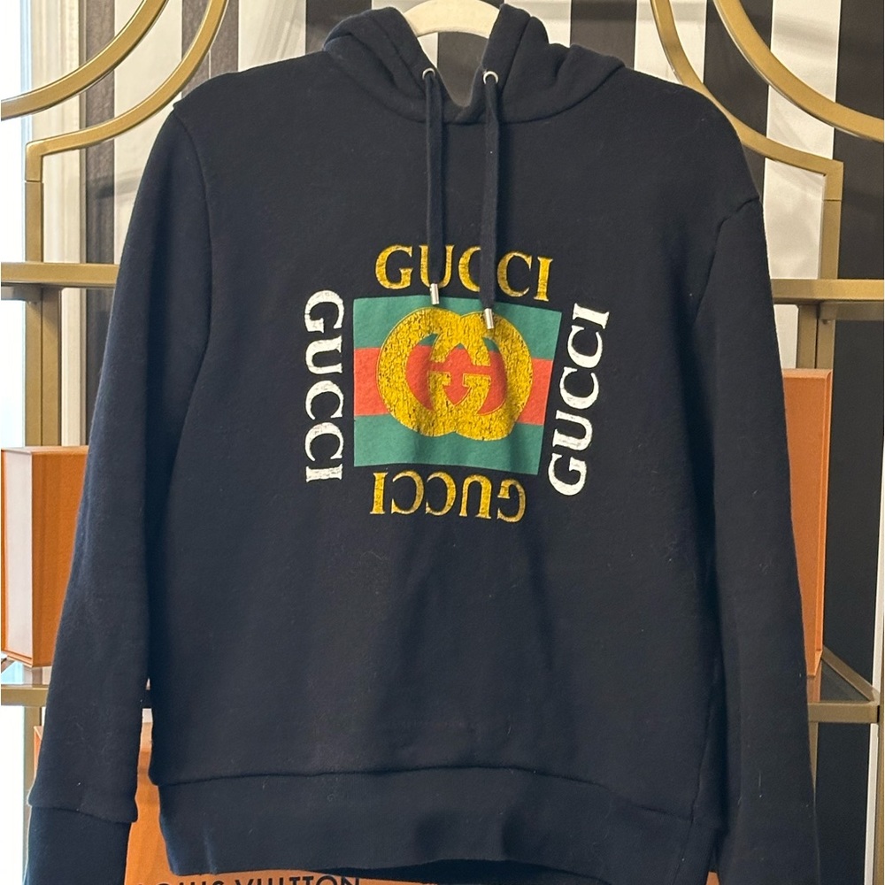 GUCCI LOGO PRINT HOODIE